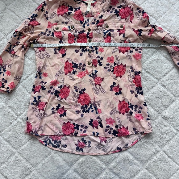 Matilda Jane | Pink Livery Millie Floral Ruffle Blouse | Size Medium - Picture 6 of 7